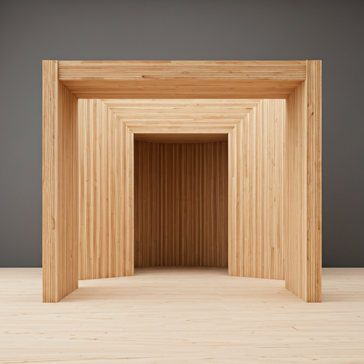 Minimalist wooden structure