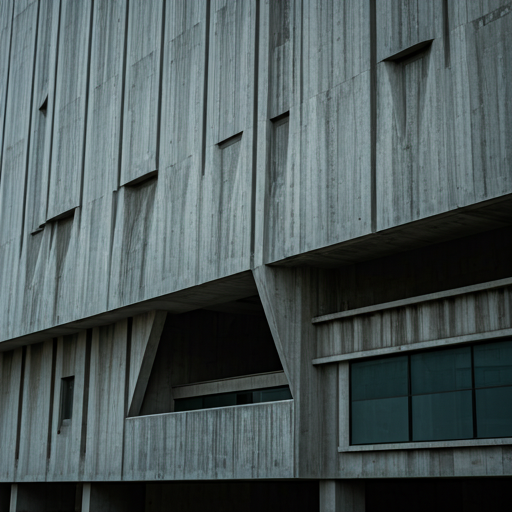 Modern concrete brutalist building