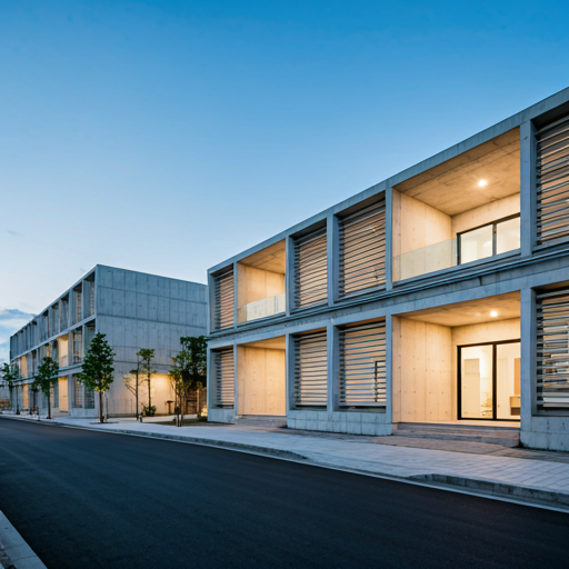 Geometric modular concrete building