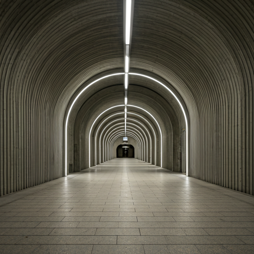 Concrete subway station architecture
